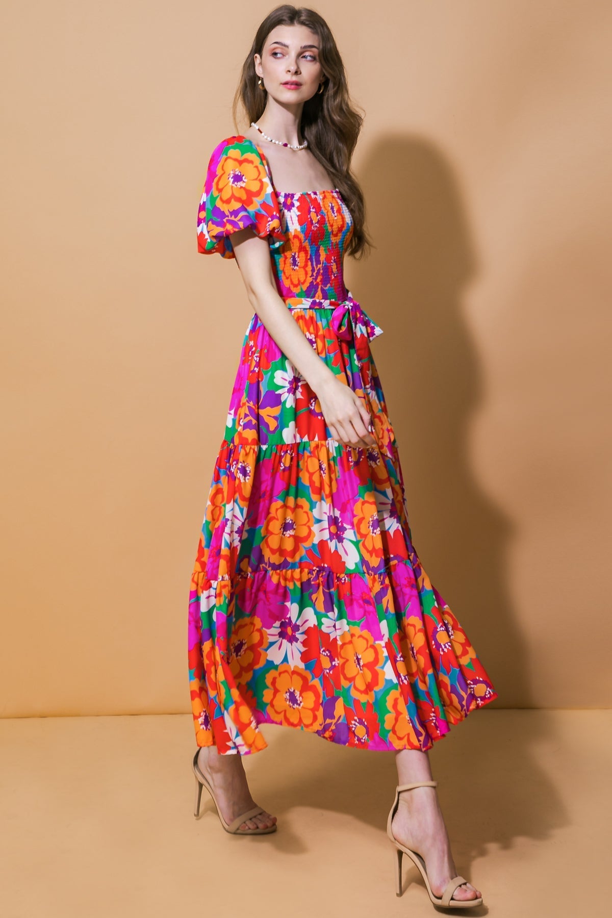 EVERYONE'S DESIRE WOVEN MIDI DRESS Flying Tomato